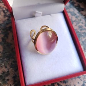 Rings Gold Stainless Rose Cat s eye