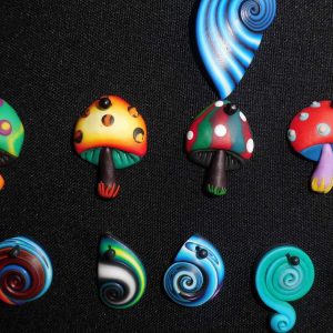 MUSHROOM POLYMER PENDANTS HAND MADE