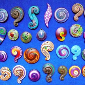 Sea Shells Necklace Unique Polymer clay hand made pendants