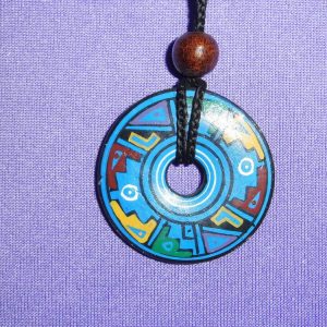 Peruvian ceramic hand made painted pendants