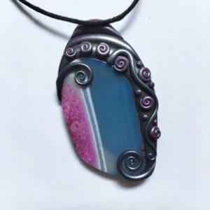 Fimo stones unique  handmade pendants 3