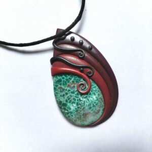 Fimo stones unique  handmade pendants 2