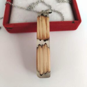 Wood resin unique hand made pendant 6