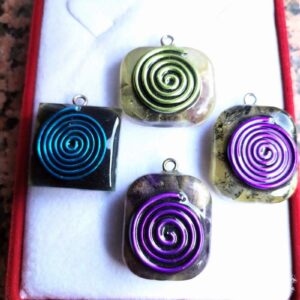 Stones resin unique handmade pendants